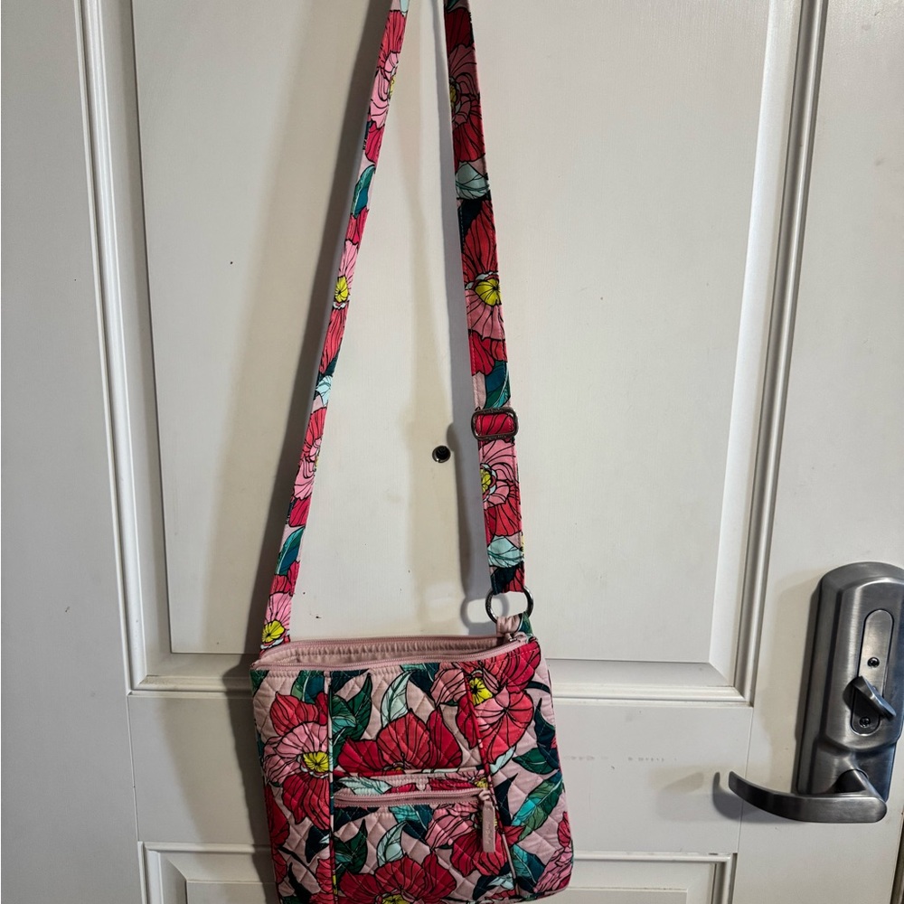 Vera Bradley Pink and Green Floral Crossbody Bag
